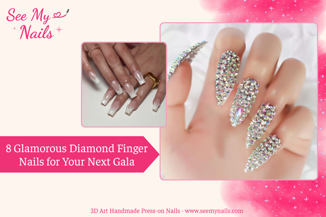 8 Glamorous Diamond Finger Nails for Your Next Gala