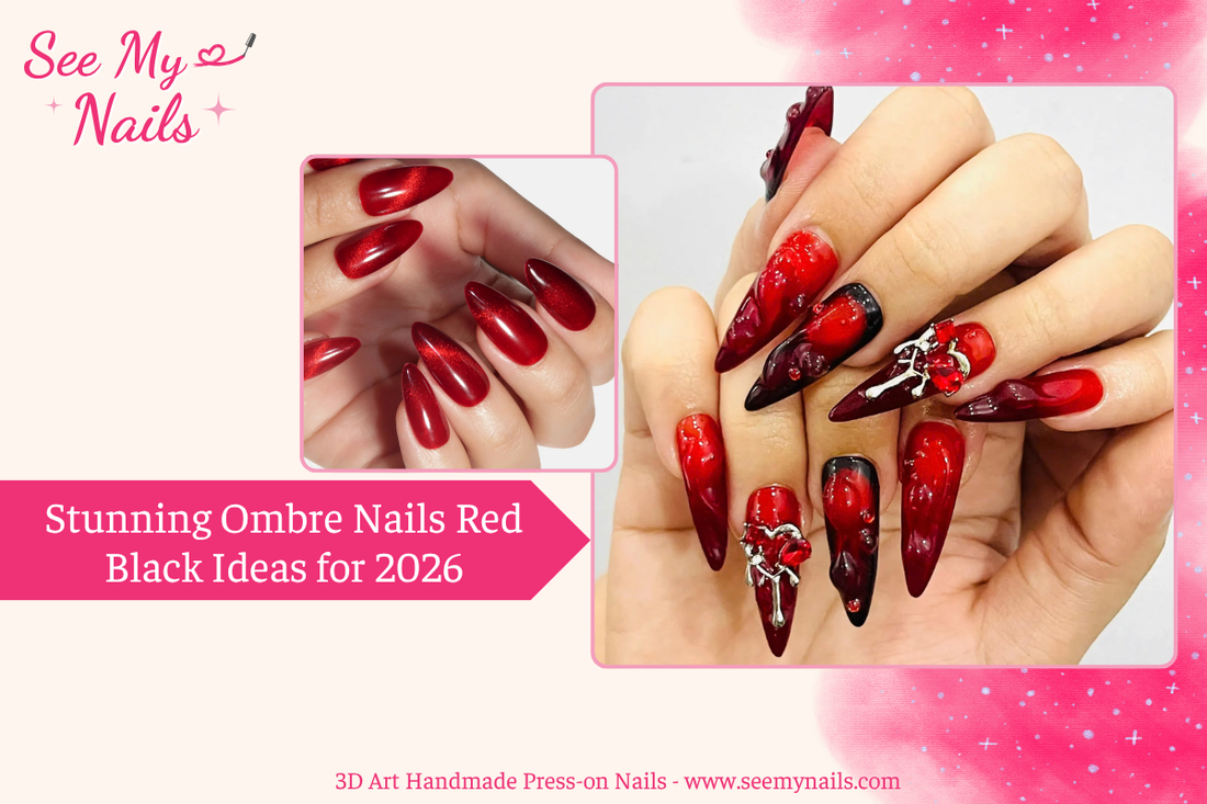 ombre-nails-red-black