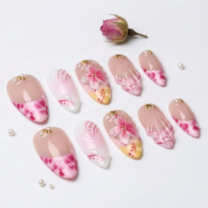 Pink Tropical Seashell Floral
