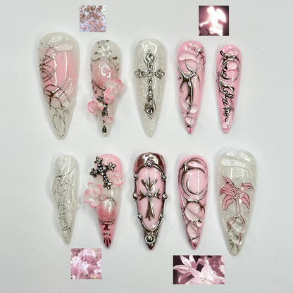 3d-pink-gothic-silver-chrome-see-my-nails
