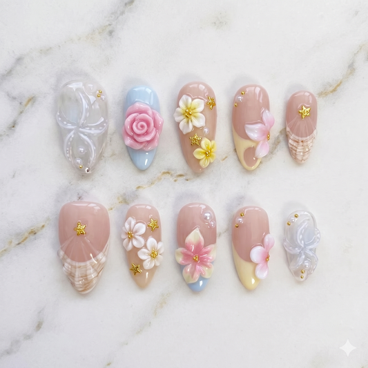 Elegant 3D Floral & Pearl