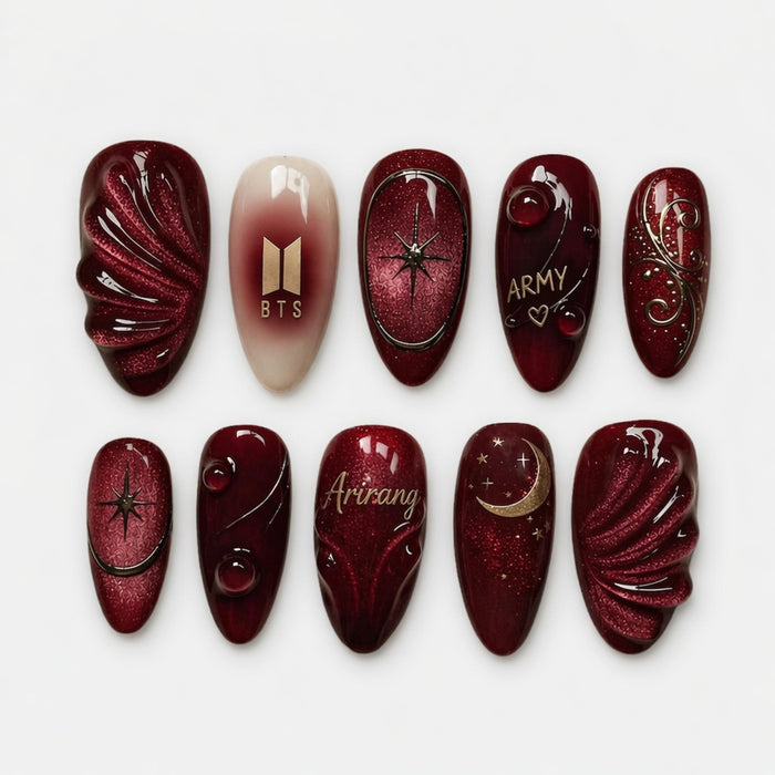 BTS-red-luxury-3D-gem-arirang-see-my-nails