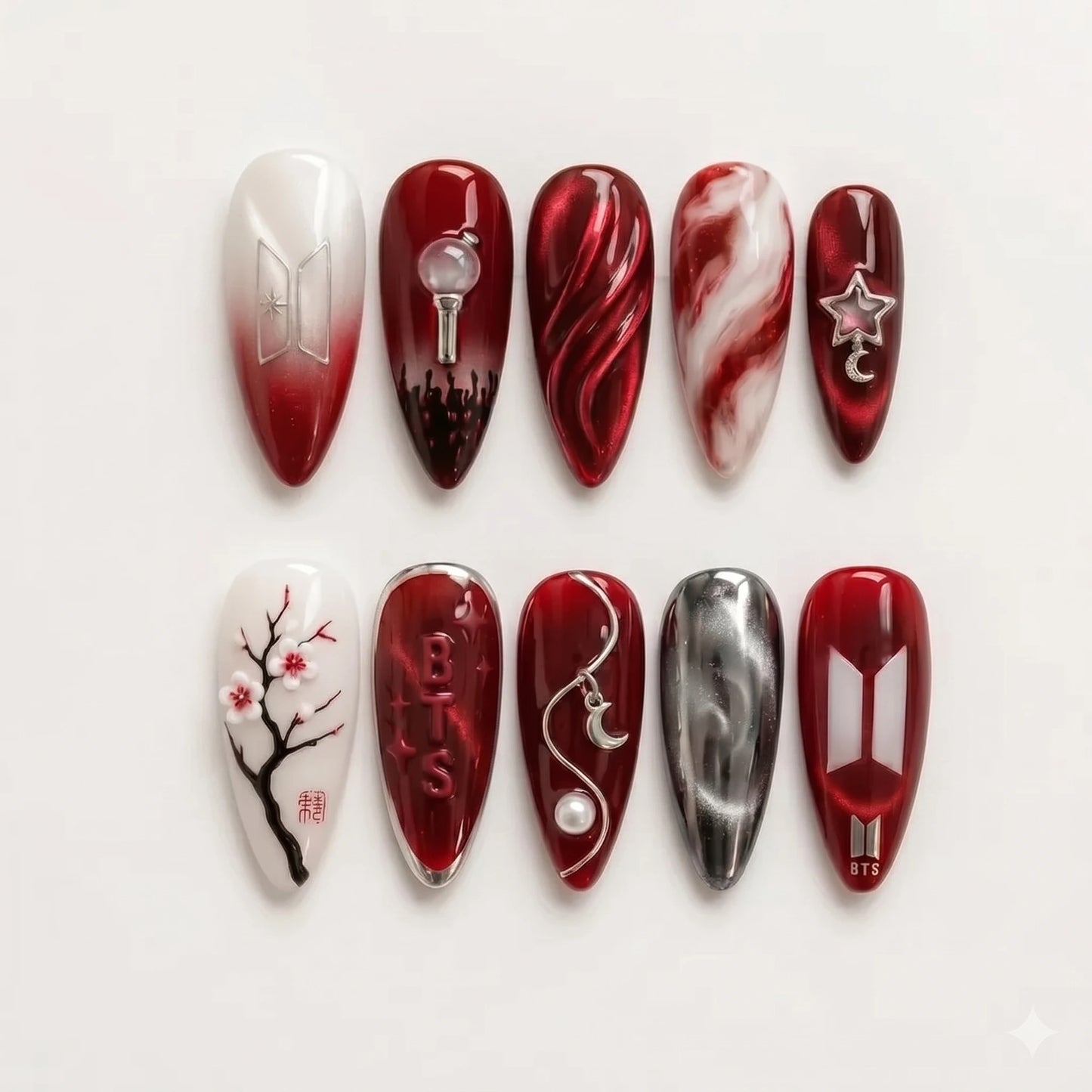 BTS-red-pearl-3D-fan-art-see-my-nails