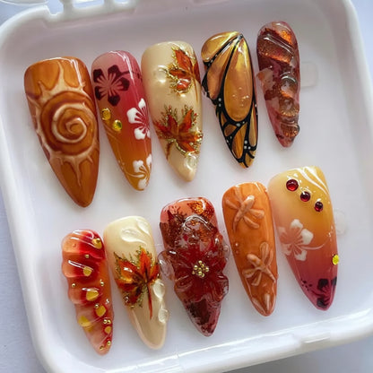Decorative nail art pieces on a white tray with 'See My Nails' branding.