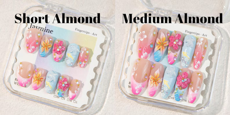 Summer floral nail art designs Medium Almond shape