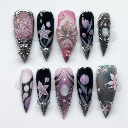 Luxury-3D-purple-pink-floral-gem-see-my-nails