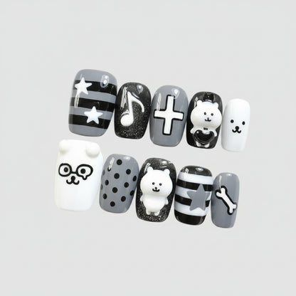 black-white-bear-star-see-my-nails