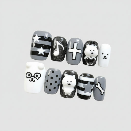 black-white-bear-star-see-my-nails
