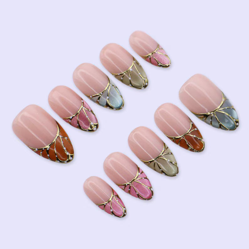 blush-pink-stained-french-tips-nails