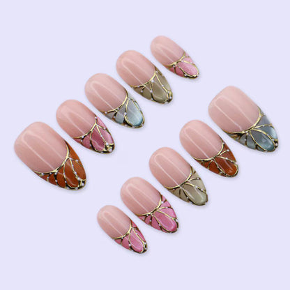 blush-pink-stained-french-tips-nails