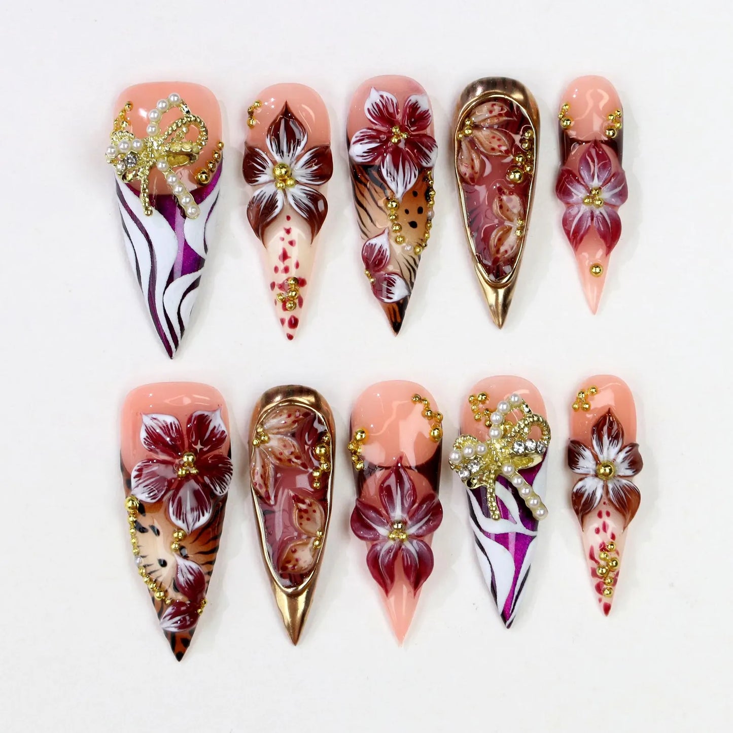 burgundy-pearl-bow-floral-see-my-nails