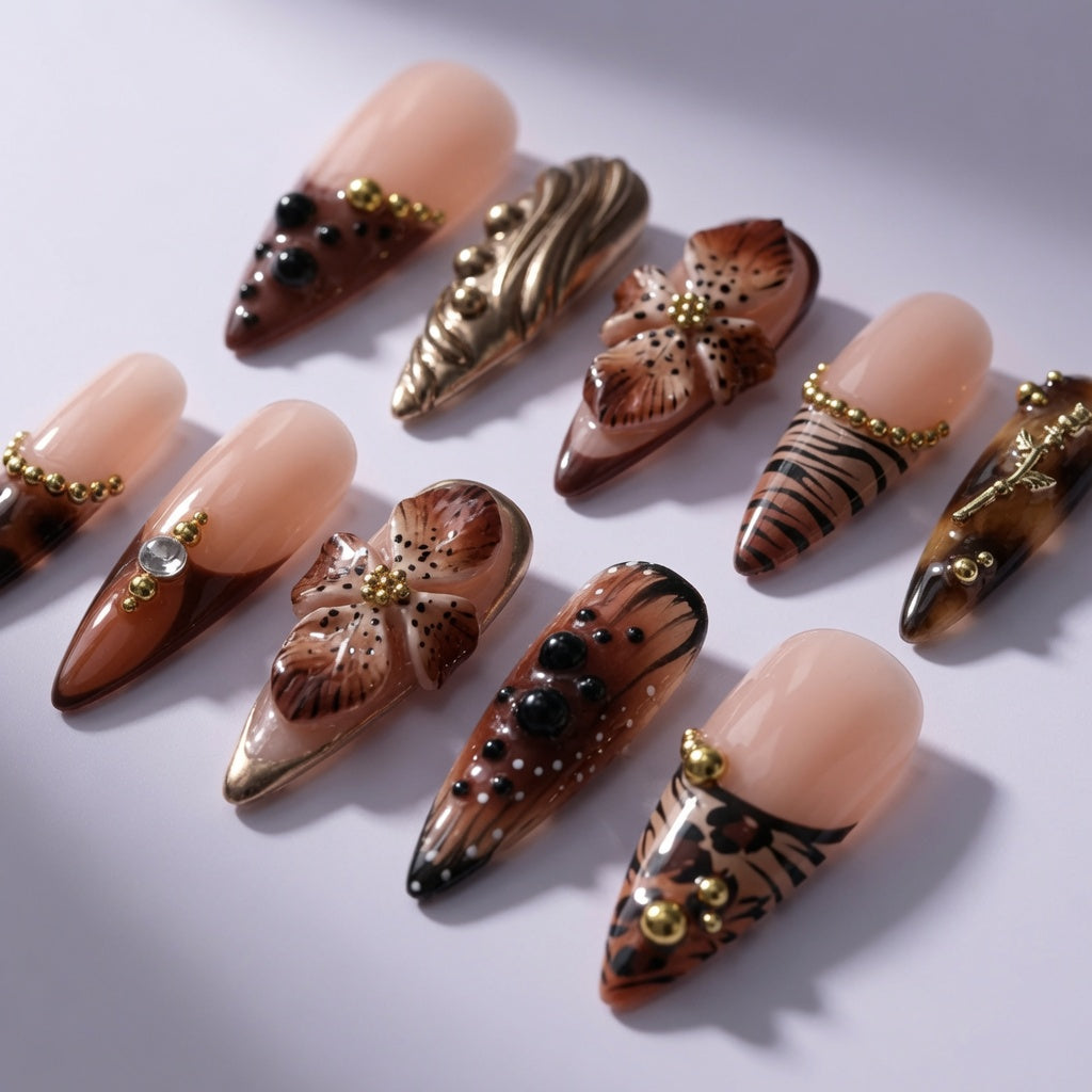  chocolate-bloom-safari-press-on-nails