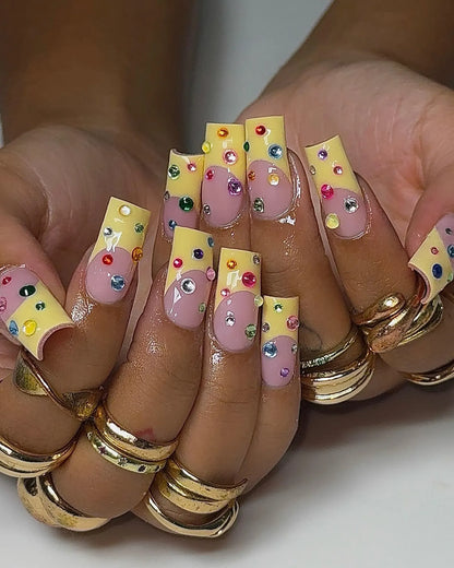 Handpainted Yellow Boho Chic