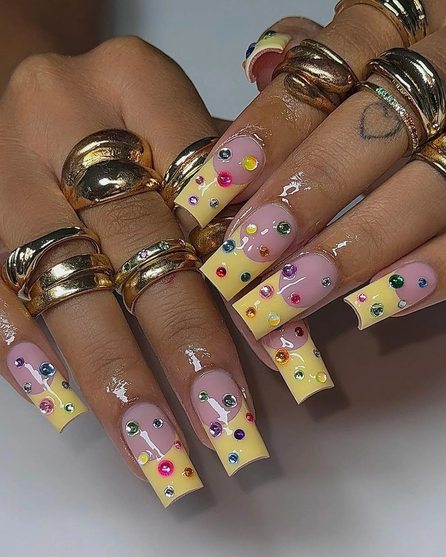 Handpainted Yellow Boho Chic
