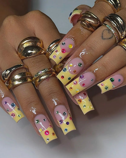 Handpainted Yellow Boho Chic