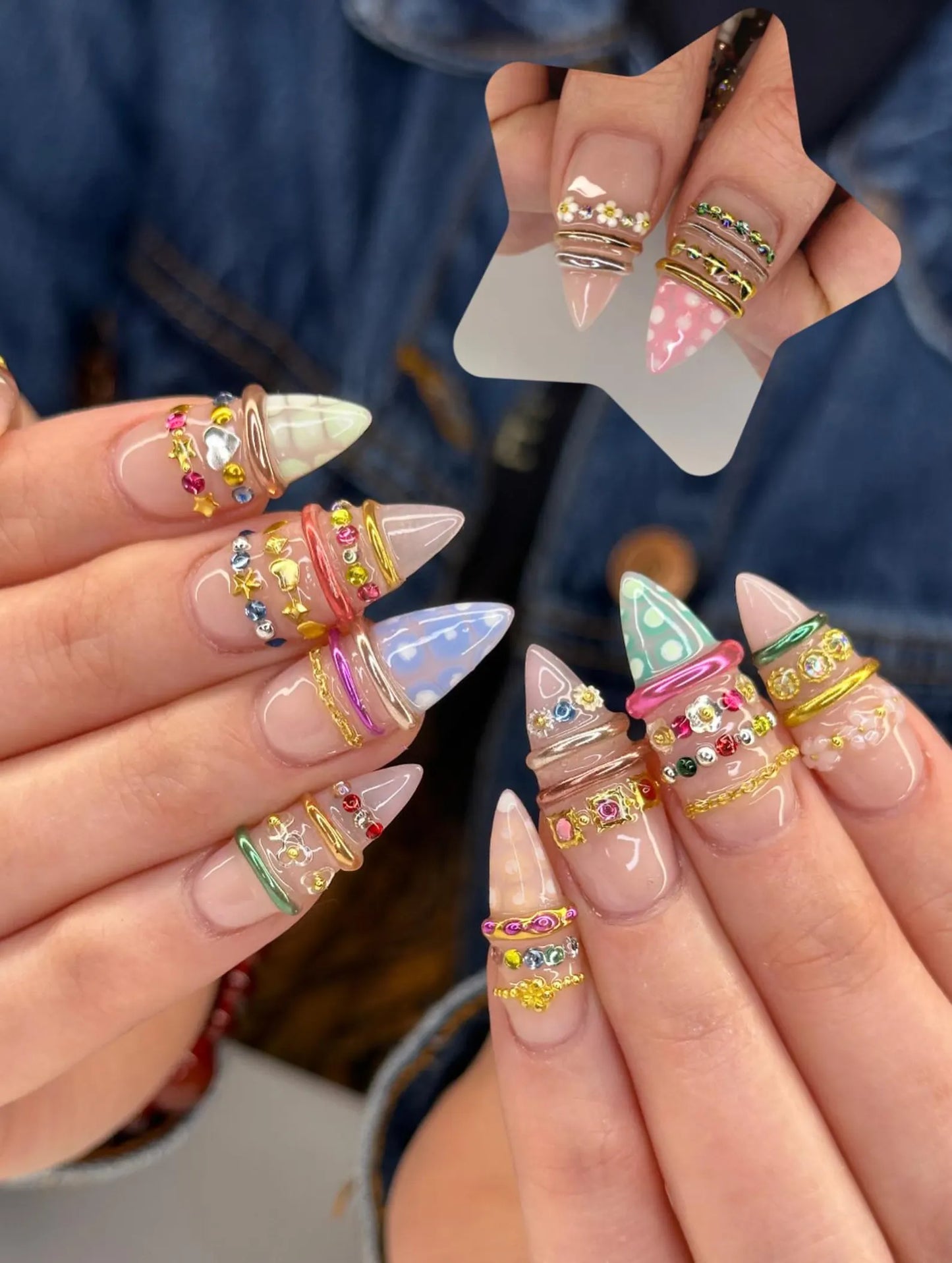 Colorful Rhinestone Gold