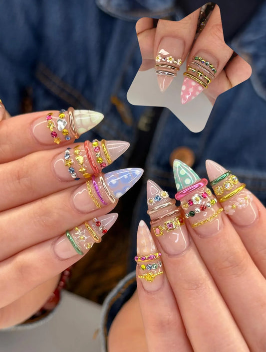 Colorful Rhinestone Gold