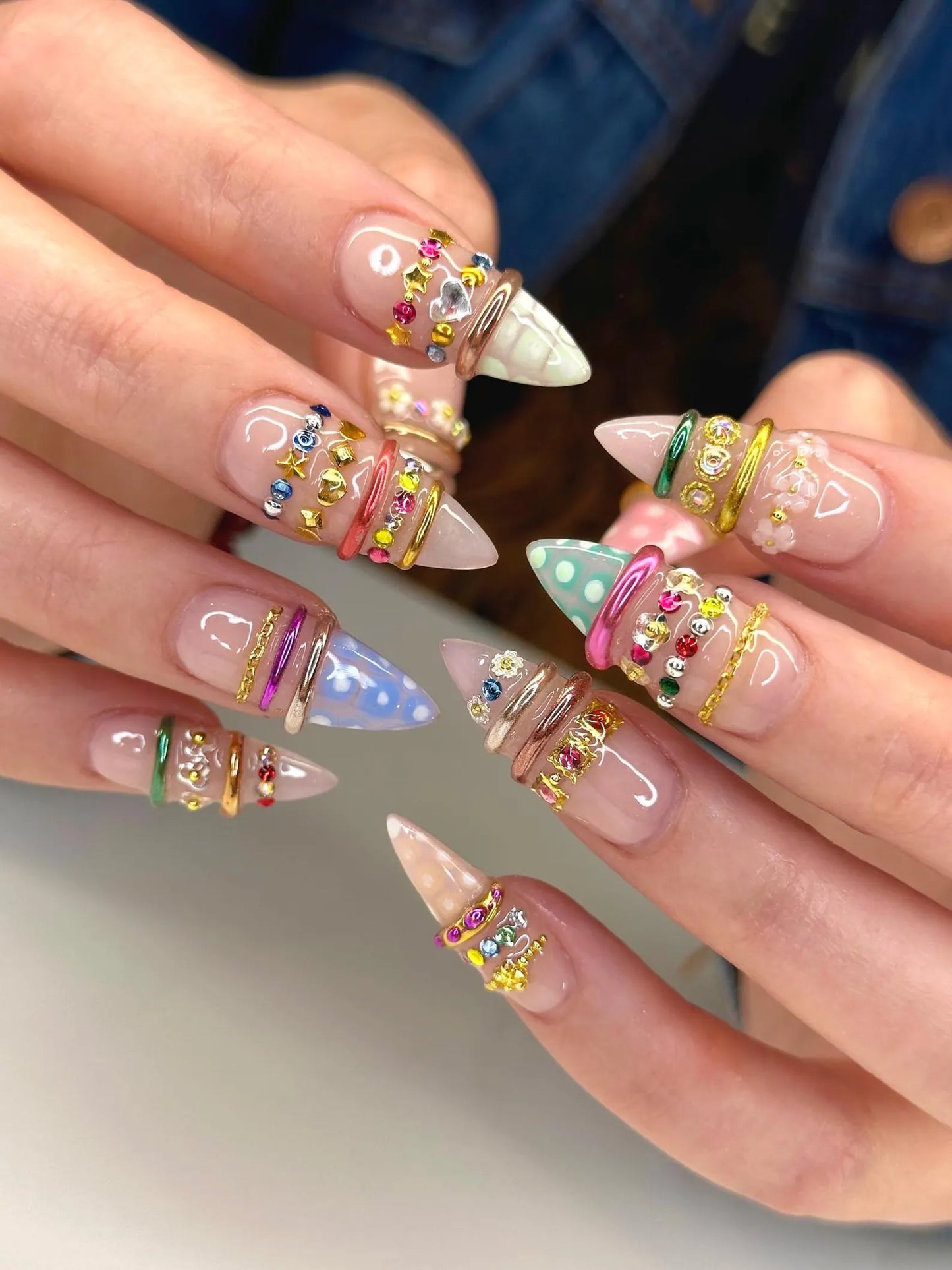 Colorful Rhinestone Gold