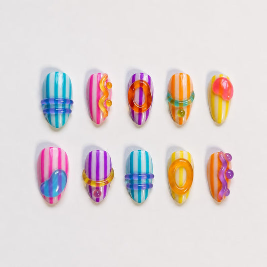 Rainbow Stripe Candy Pop Geometric