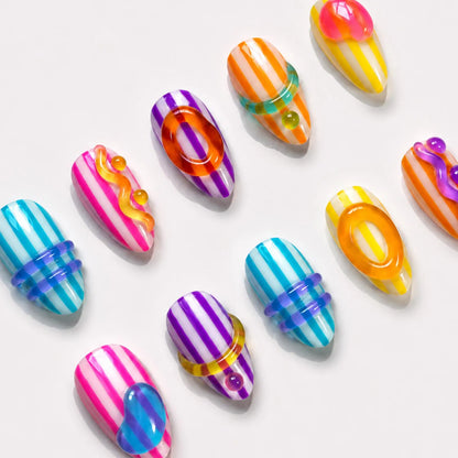 Rainbow Stripe Candy Pop Geometric