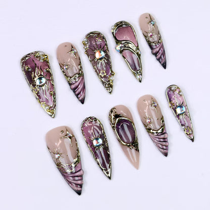 crystal-gem-gold-frame-press-on-nails