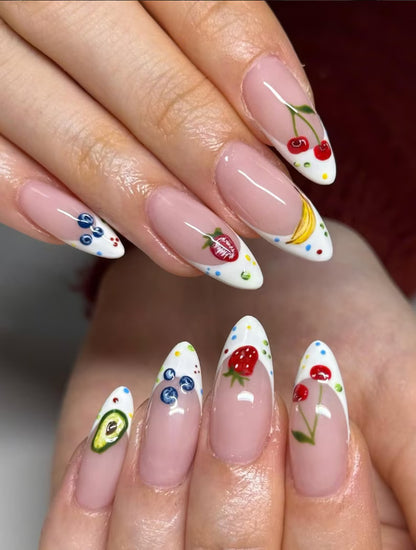 cute-fruit-strawberry-minimalist-nails