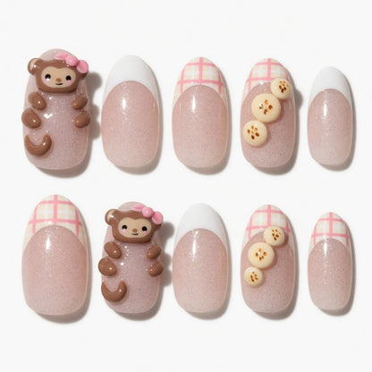 cute-monkey-pink-french-tips-see-my-nails