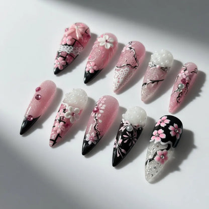 Pink Glitter Floral Bow