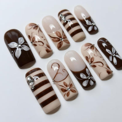 Expresso Brown Cream Floral