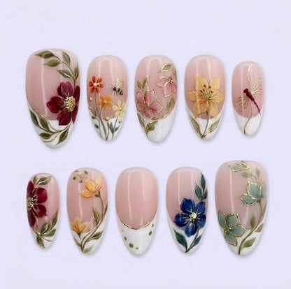 Botanical Floral Dragonfly