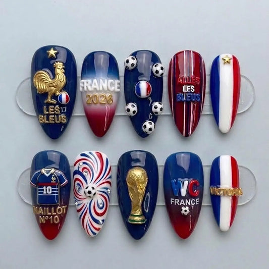 France World Cup Nails | FIFA Nails Art 2026 | Luxury False Nails