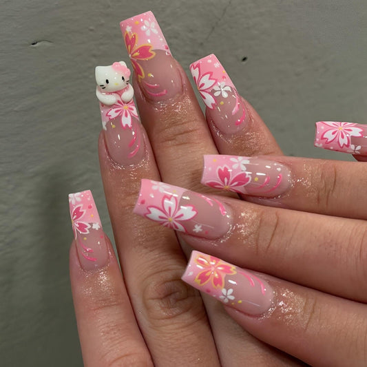 Pink Sakura Floral Hello Kitty