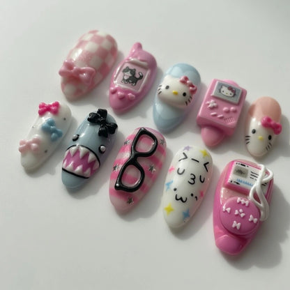 hello-kitty-tamagotchi-press-on-nails