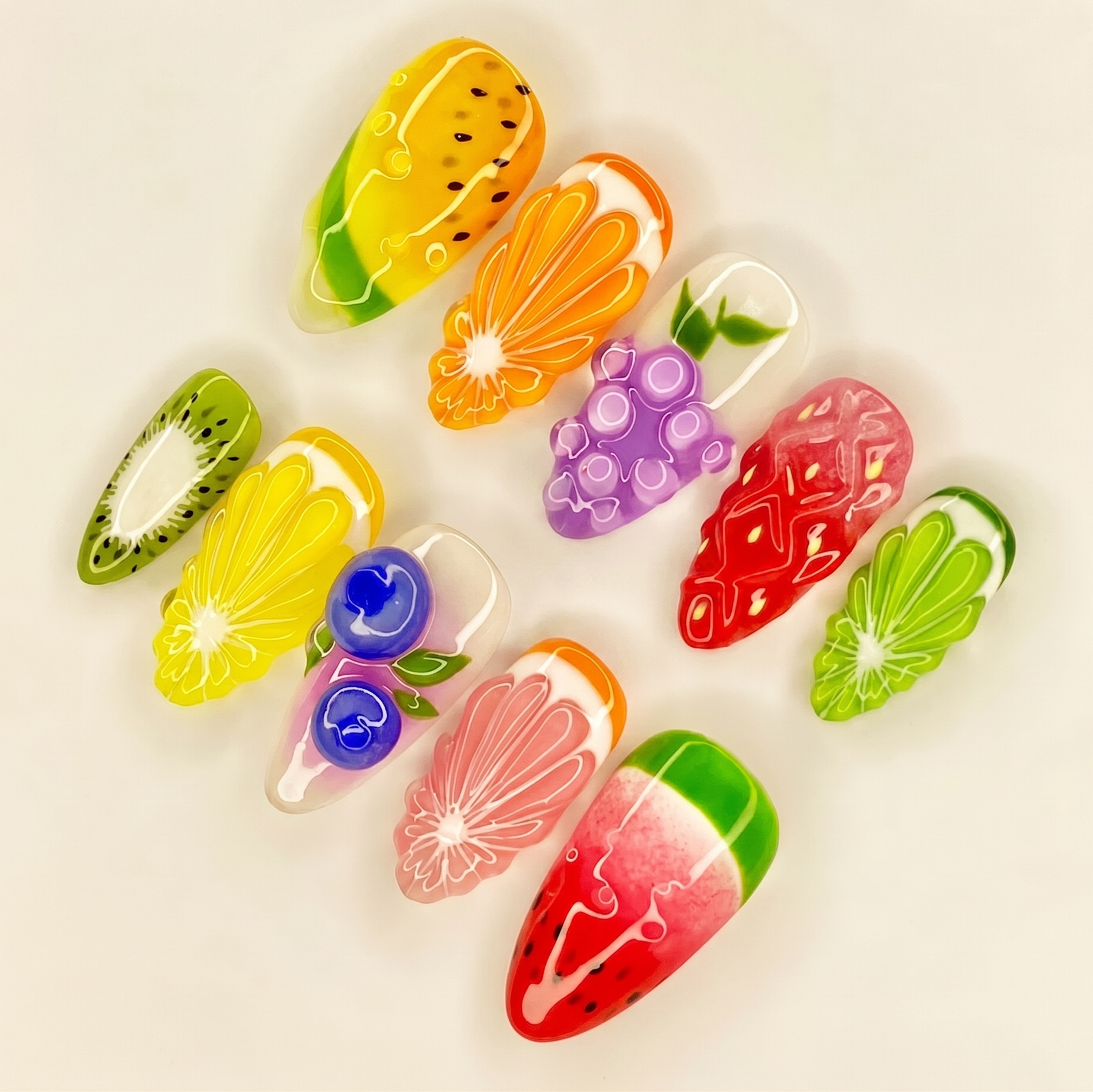 kawaii-fruit-salad-summer-nails