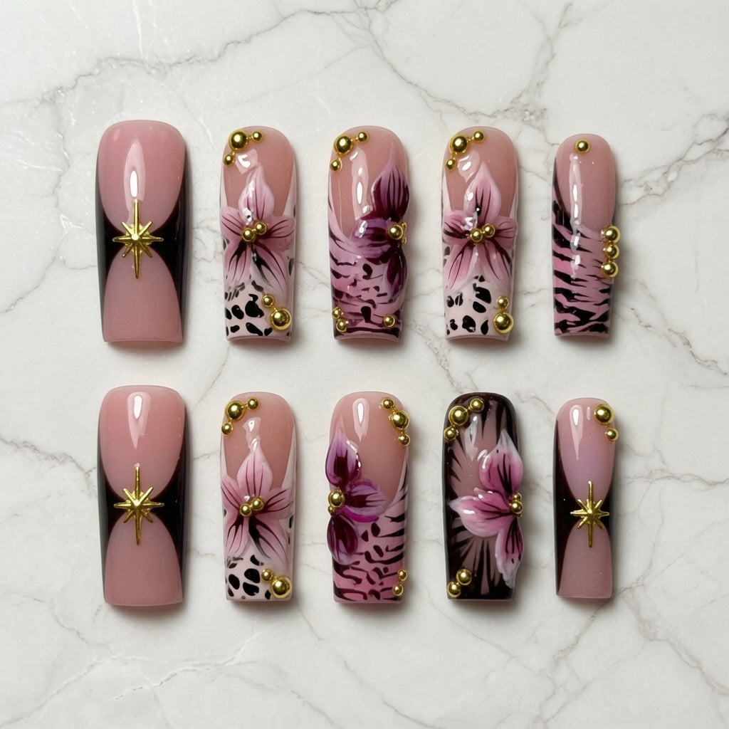 luxury-pink-floral-leopard-see-my-nails