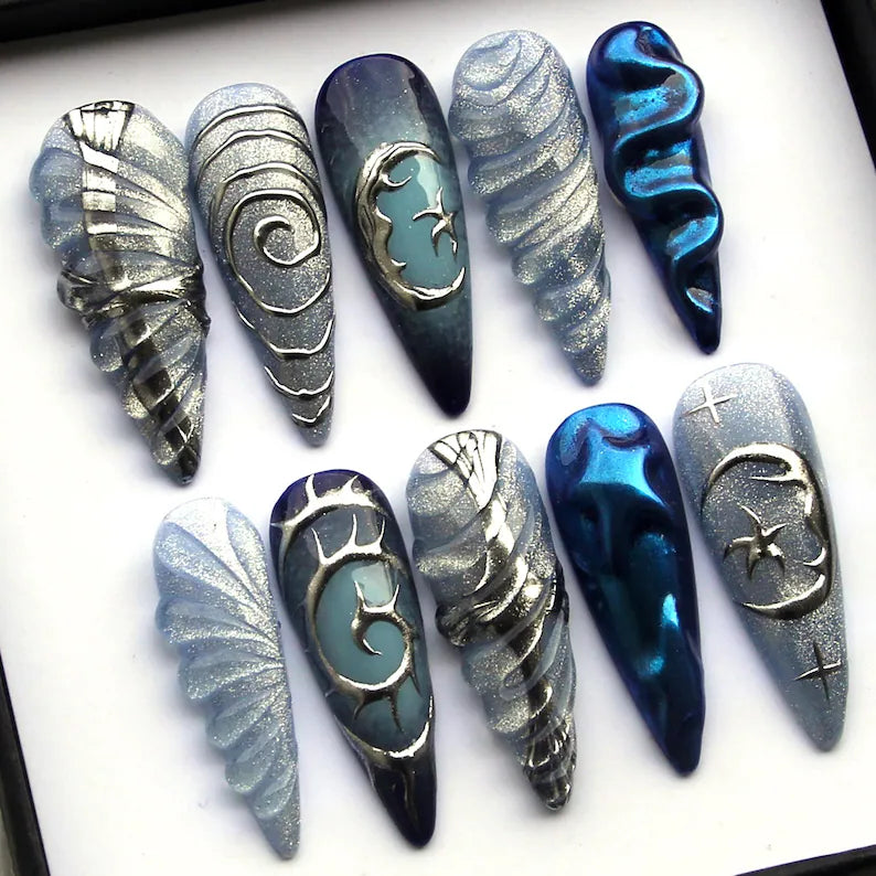 metallic-moon-wave-nails