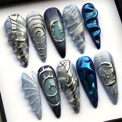 metallic-moon-wave-nails