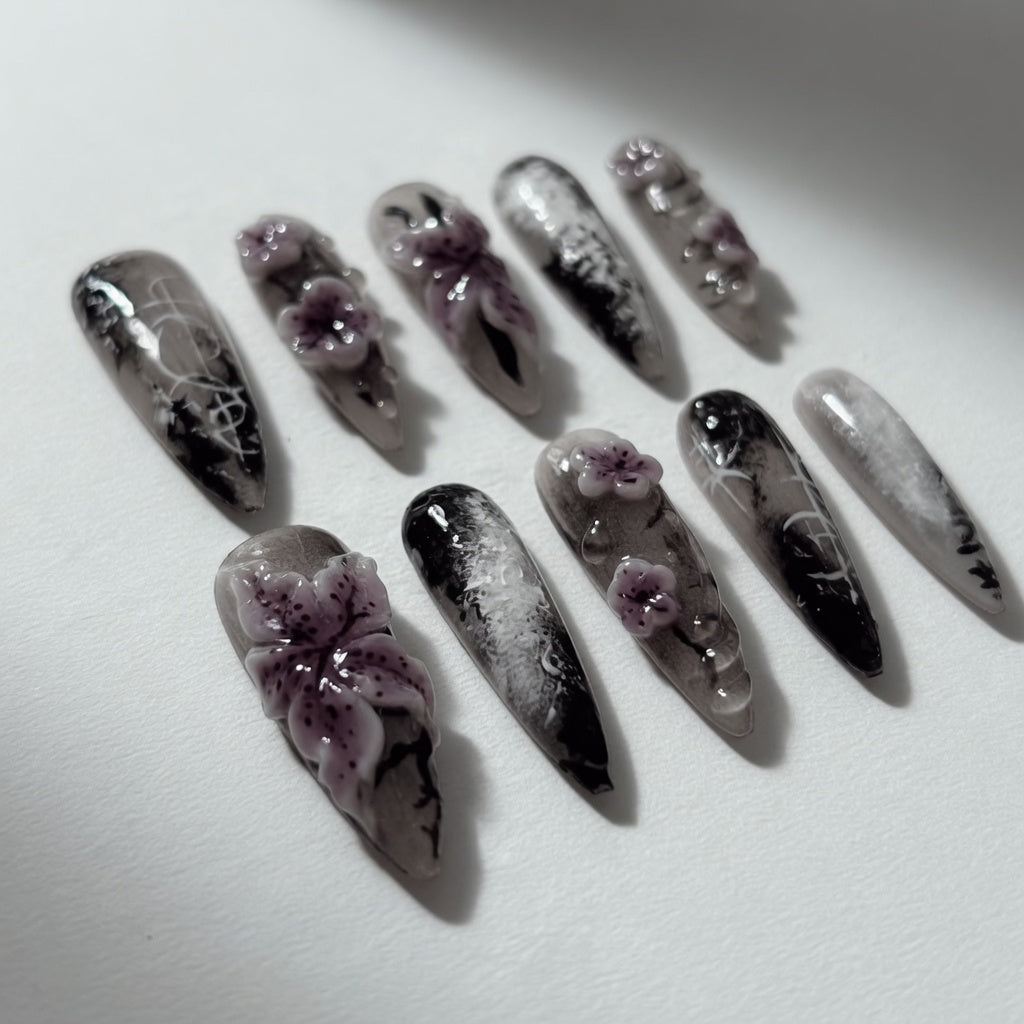 midnight-plum-blossom-gothic-nails