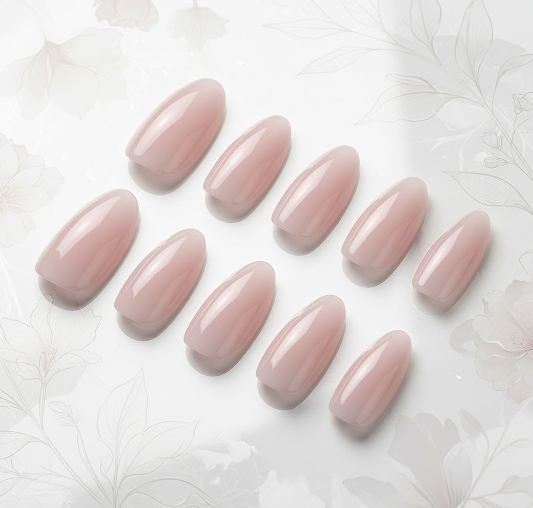 milky-pink-glossy-nude-wedding-nails