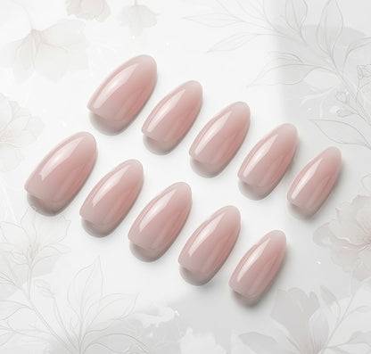 milky-pink-glossy-nude-wedding-nails