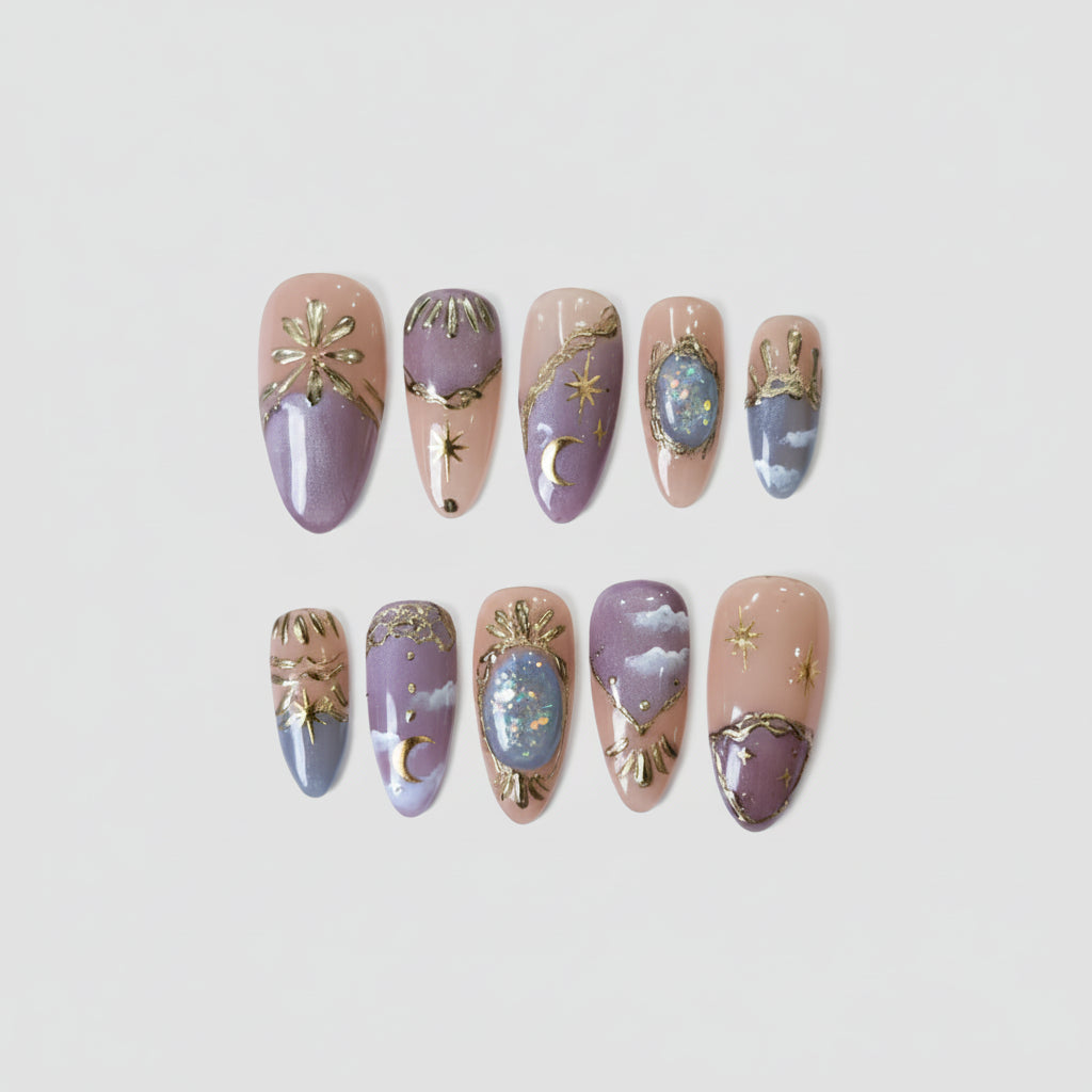 moon-star-lavender-clouds-y2k-nails