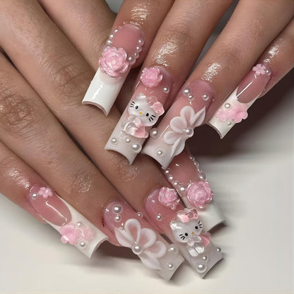 Pearl Bow Floral Hello Kitty