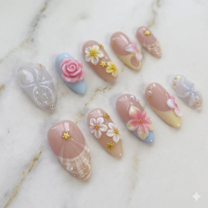 pearl-shell-floral-summer-nails