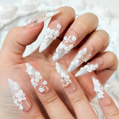 pearl-white-floral-bridal-press-on-nails