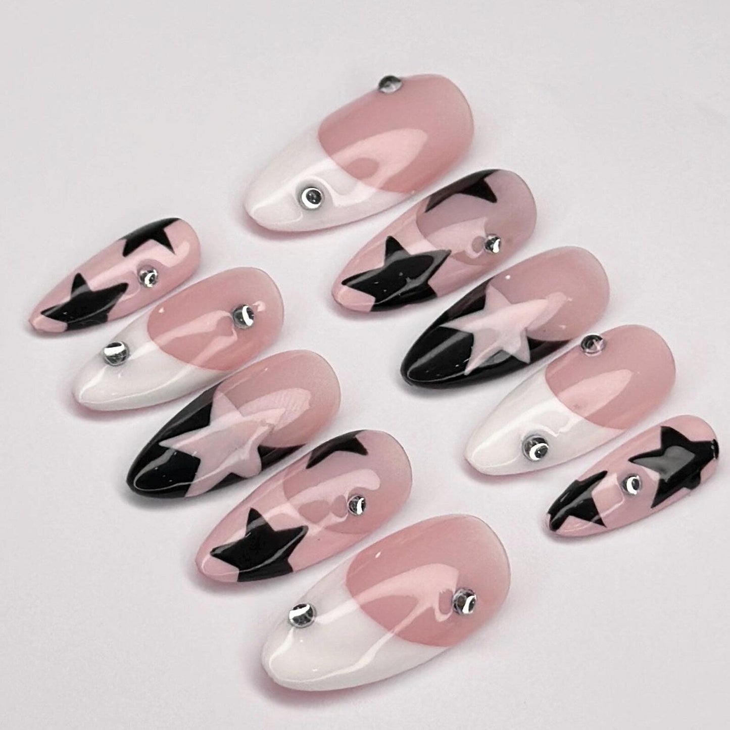 pink-black-star-press-on-nails