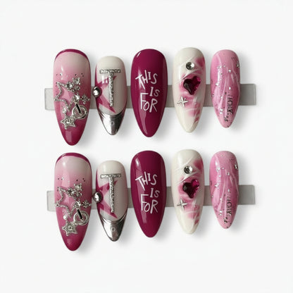 pink-burgundy-statement-gem-press-on-nails