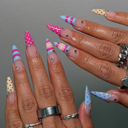 Pastel Polka Dot Retro Stripe
