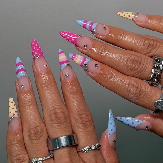 Pastel Polka Dot Retro Stripe