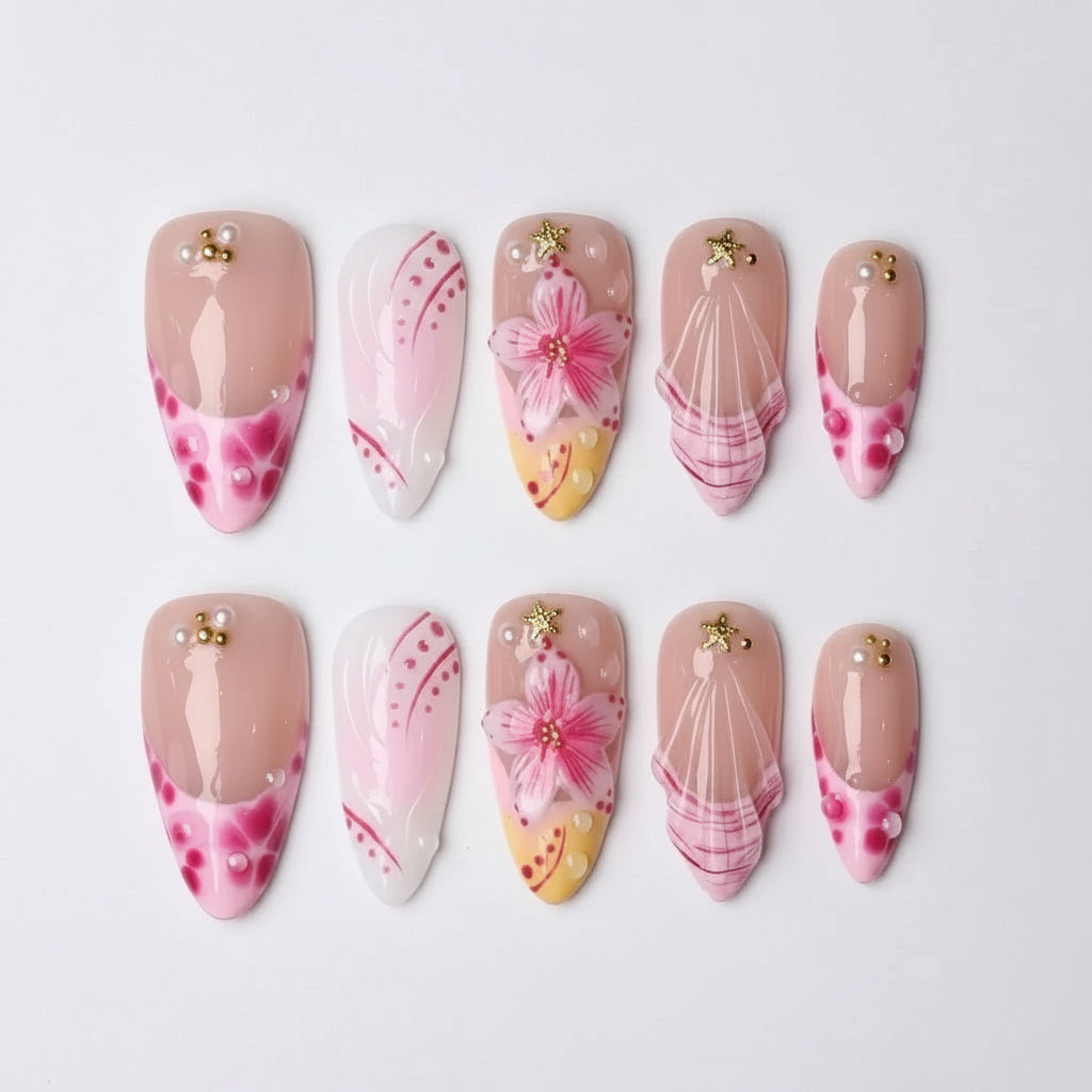 pink-tropical-seashell-floral-see-my-nails