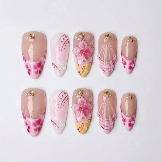pink-tropical-seashell-floral-see-my-nails